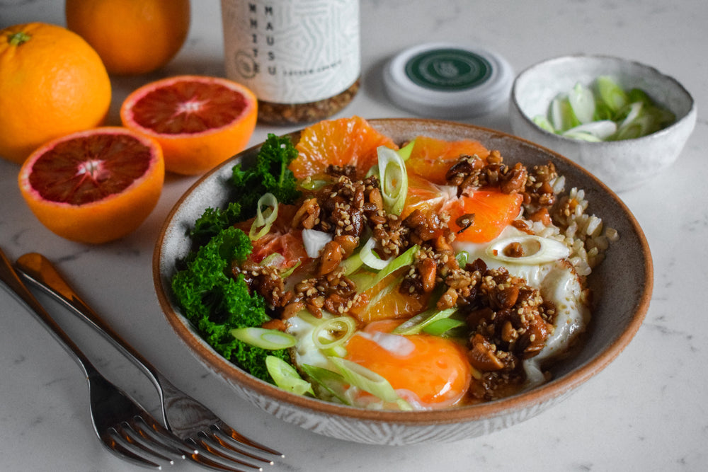 Blood Orange & Sesame Peanut Crunch Bowls