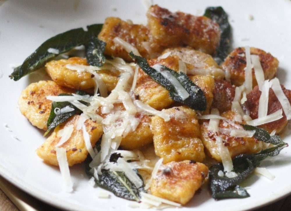 Pumpkin Gnocchi w/ Smoked Garlic Butter