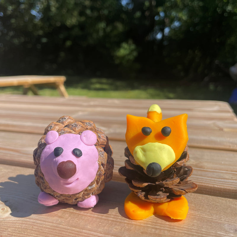 Kids Pine Cone and Pebble Decorating: Dandelion Time Takeover!