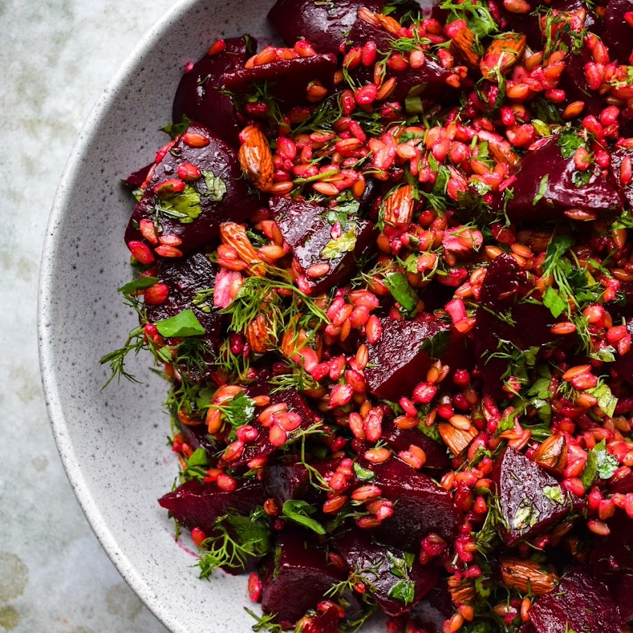 Herby Beetroot and Spelt Salad