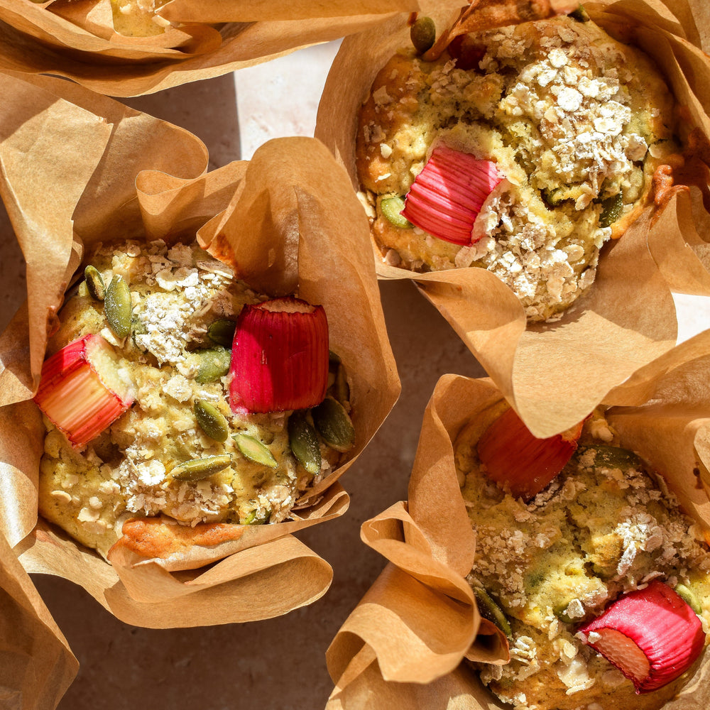 Rhubarb Breakfast Muffins