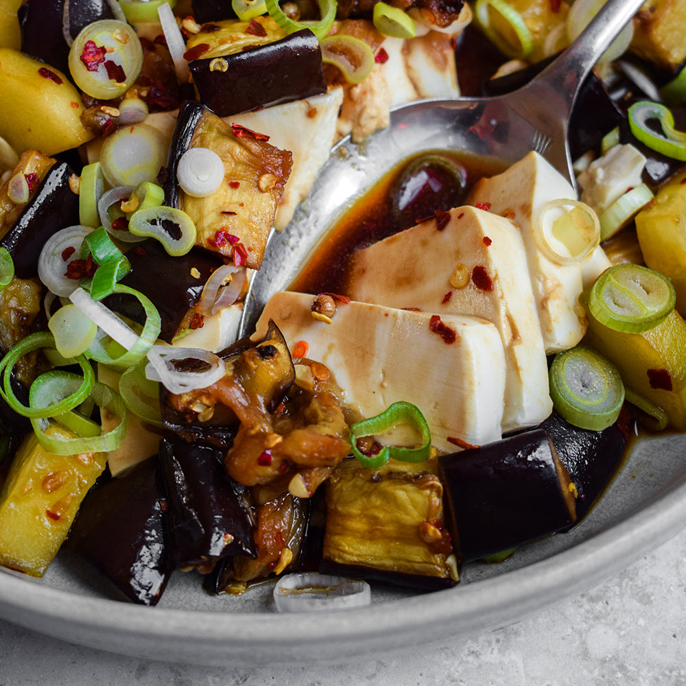 Chilled Aubergine & Cucumber Salad with Tofu