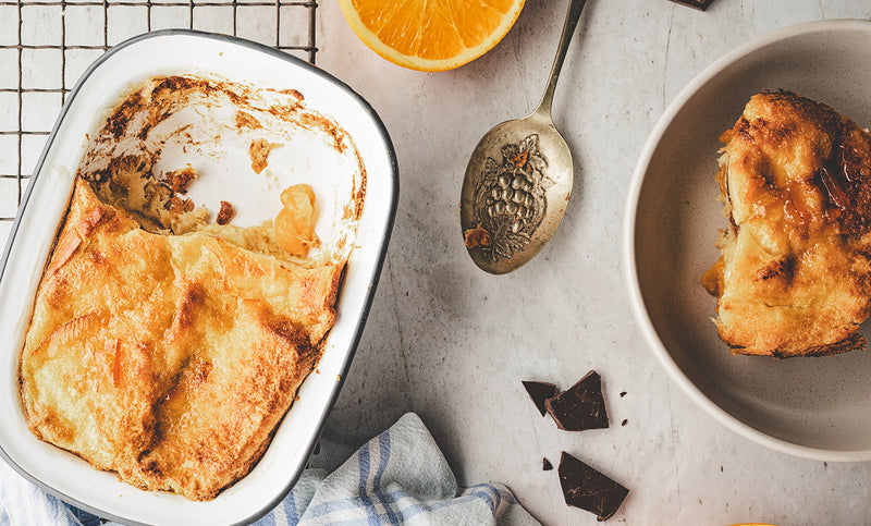 Chocolate Clementine Bread & Butter Pudding