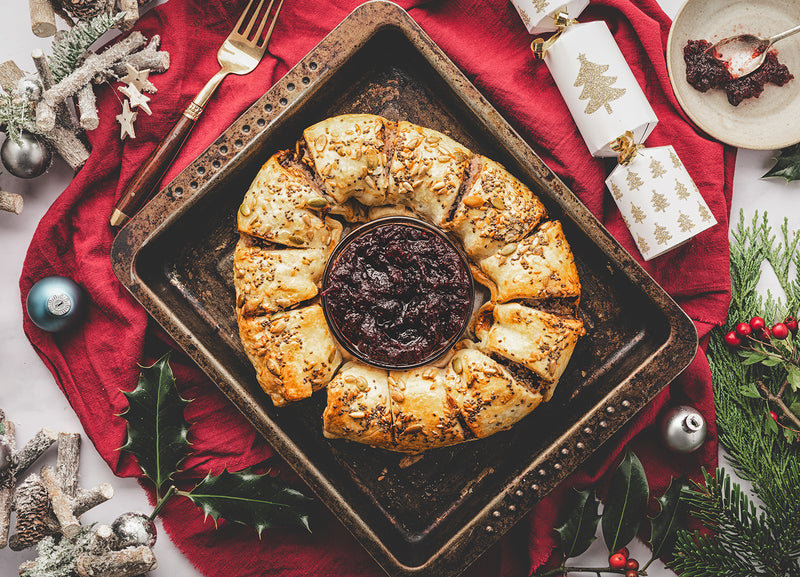 Pork, Cranberry & Orange Sausage Roll Wreath